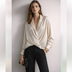 Vince Silk Blouse Ivory 2 NWOT